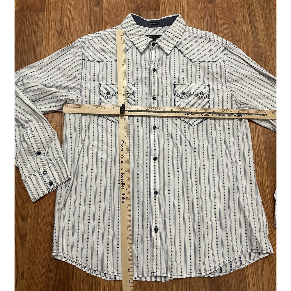 Cody James Western Pearl Snap Shirt Mens 2XL Striped Cowboy - Picture 10 of 11